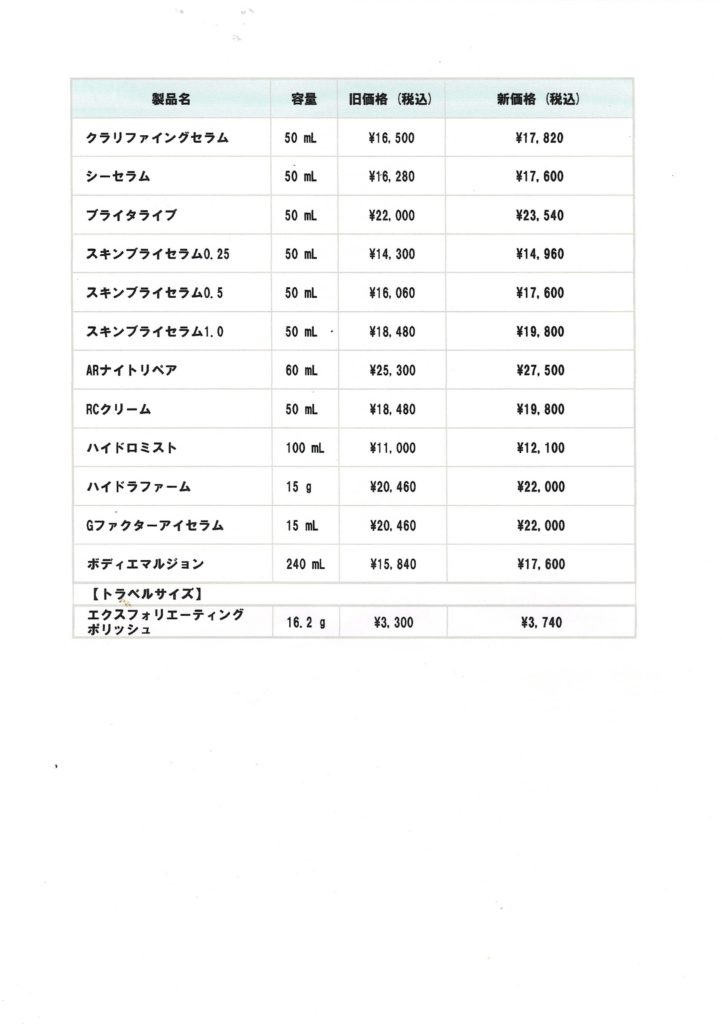 ゼオスキンヘルス製品一部価格改定のお知らせ（2026年4月1日